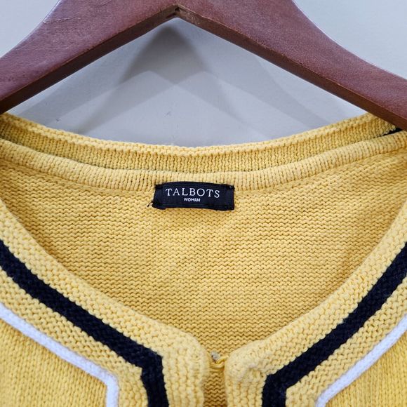 Talbots Womens Charming Knit Cardigan Plus Size Yellow Vibrant Feminine Mature - Picture 3 of 10